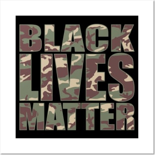 BLACK LIVES MATTER camo Posters and Art